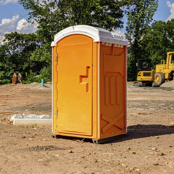 how often are the portable restrooms cleaned and serviced during a rental period in Denville